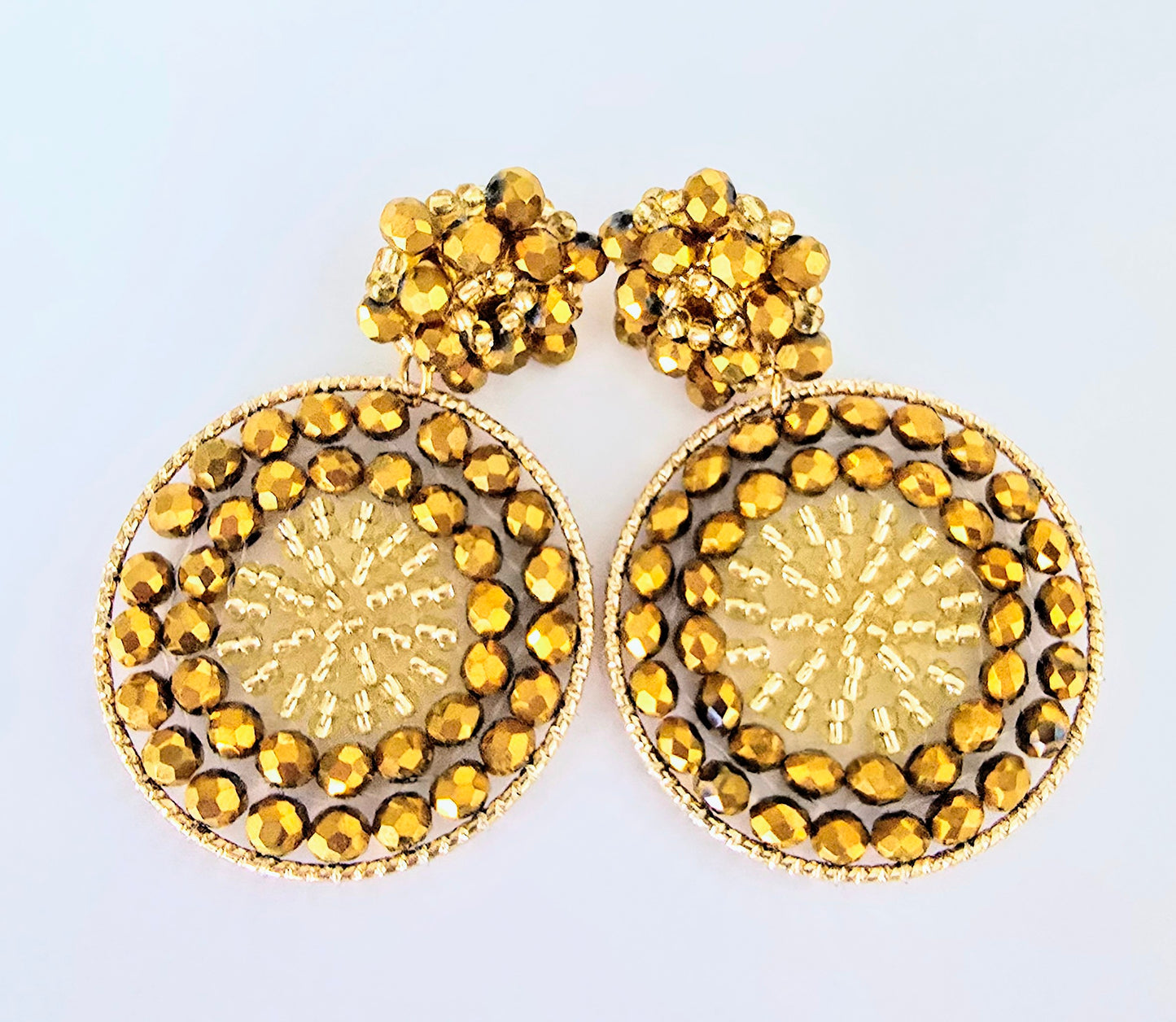 GOLDEN BERRIES BEADED EARRINGS
