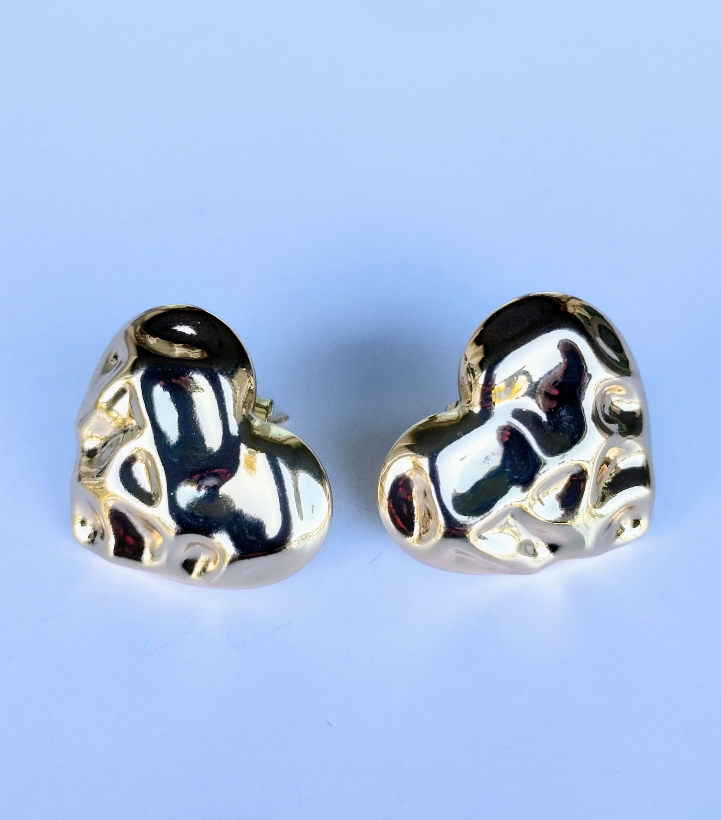 KATHY HAMMERED HEARTS STUDS