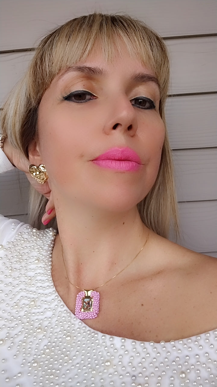 DOUBLE FACE ROSE ST MICHAEL AND VIRGIN NECKLACE