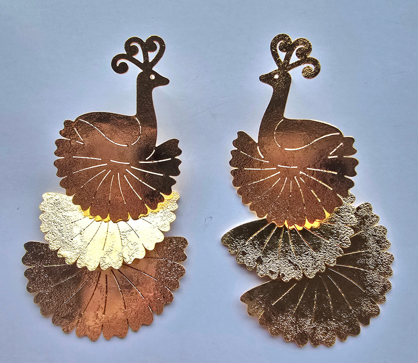 PEACOCK GOLD EARRINGS