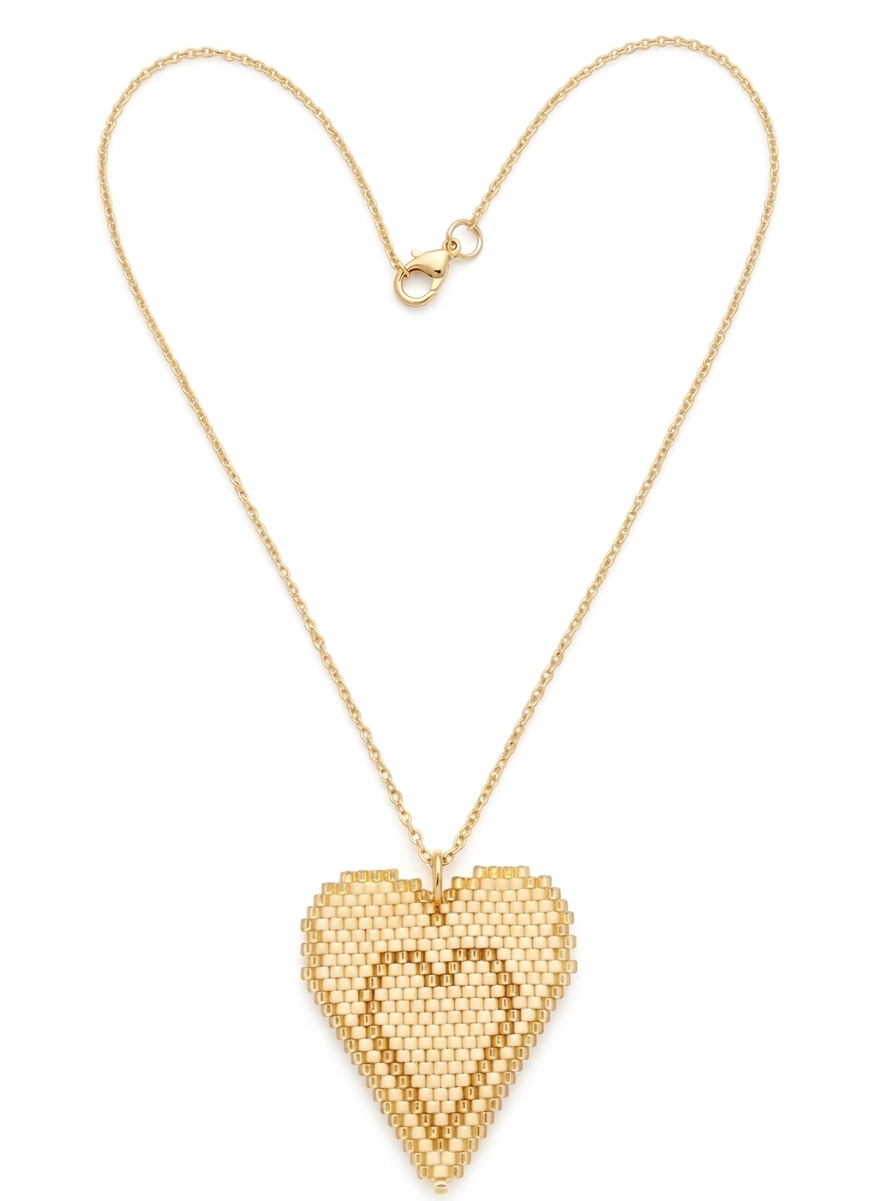 WHITE HEART MIYUKI NECKLACE