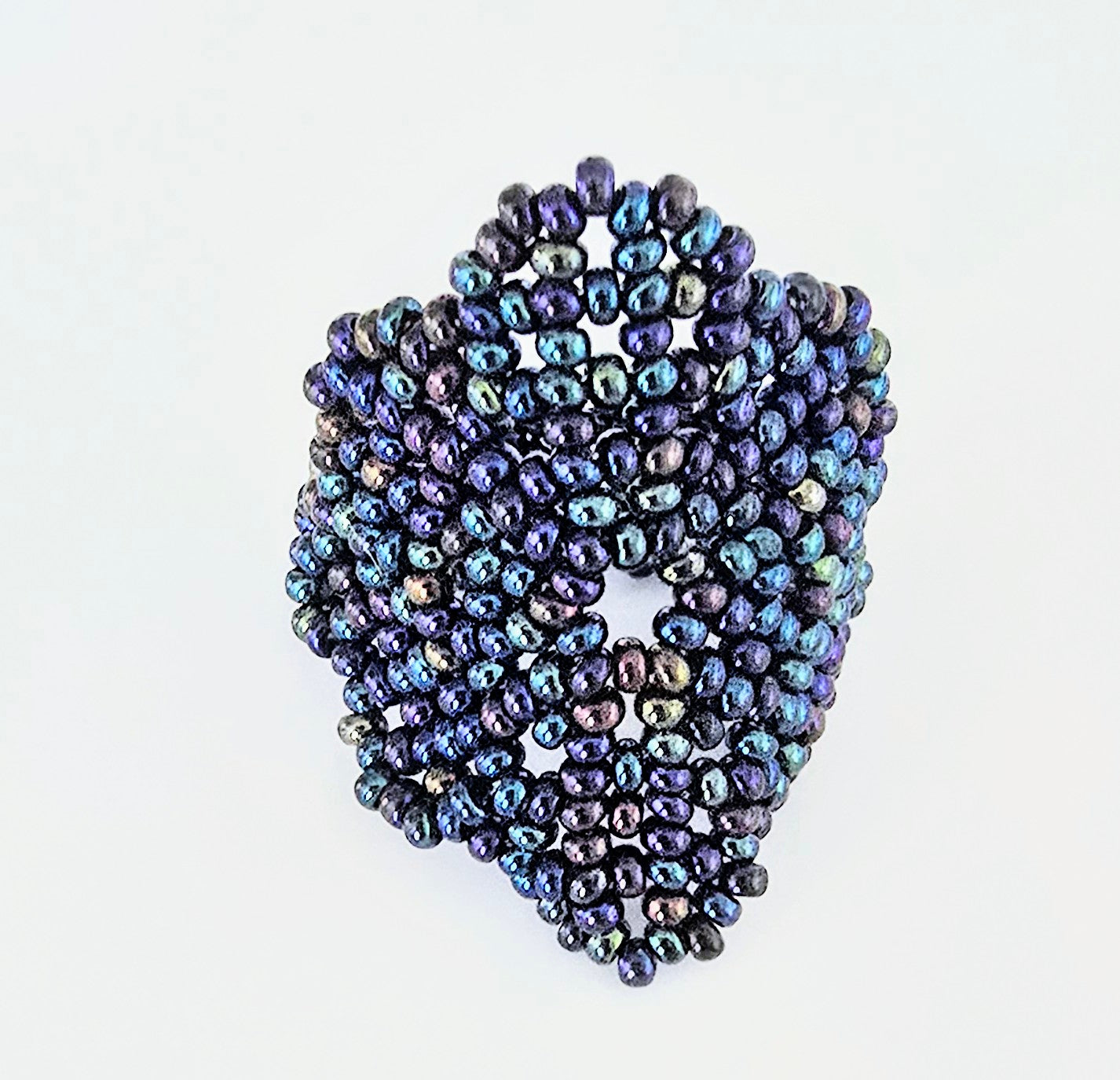 BLUE BEADED RING