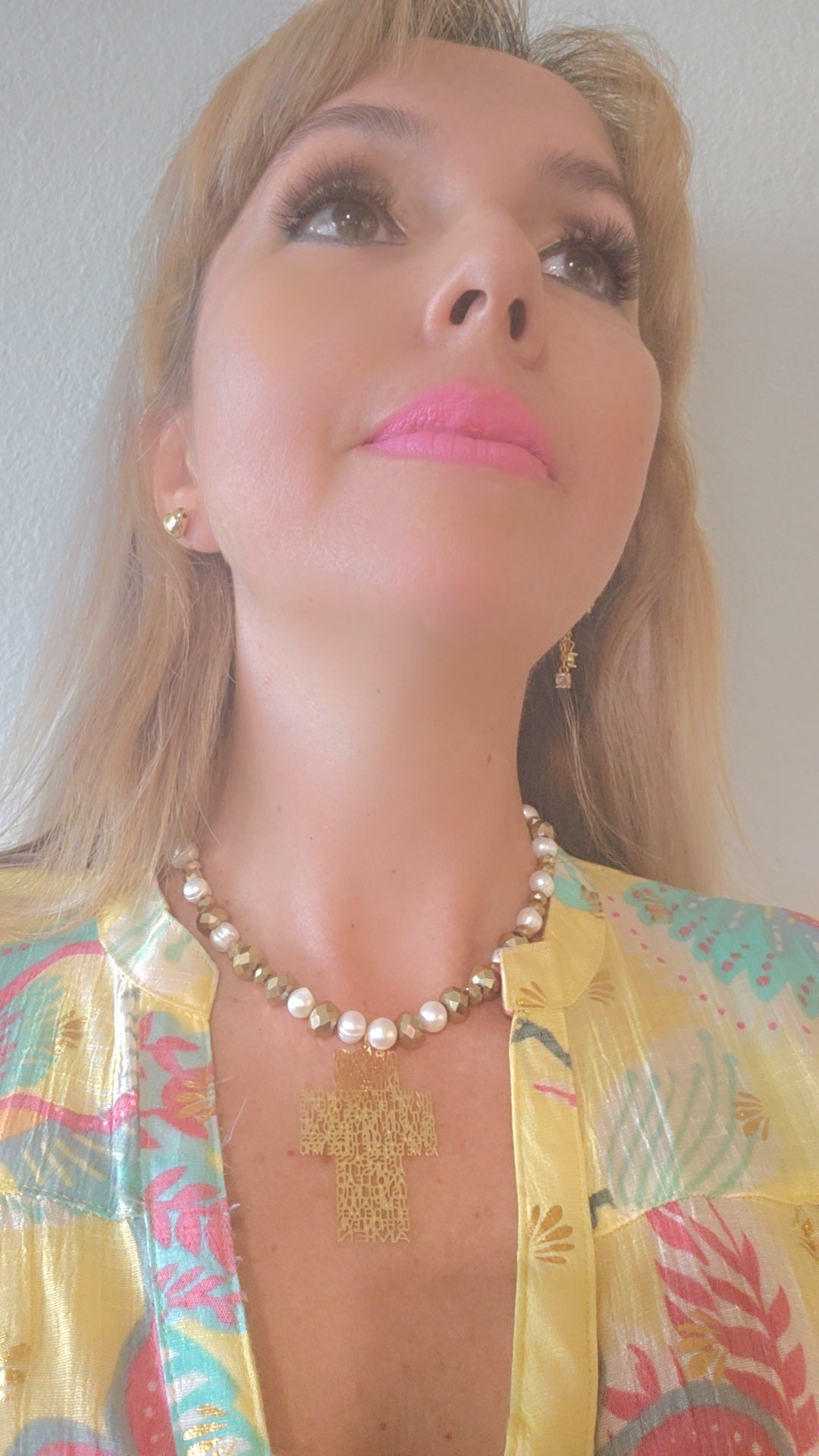 OUR FATHER PRAYER PEARLS & GOLD NECKLACE