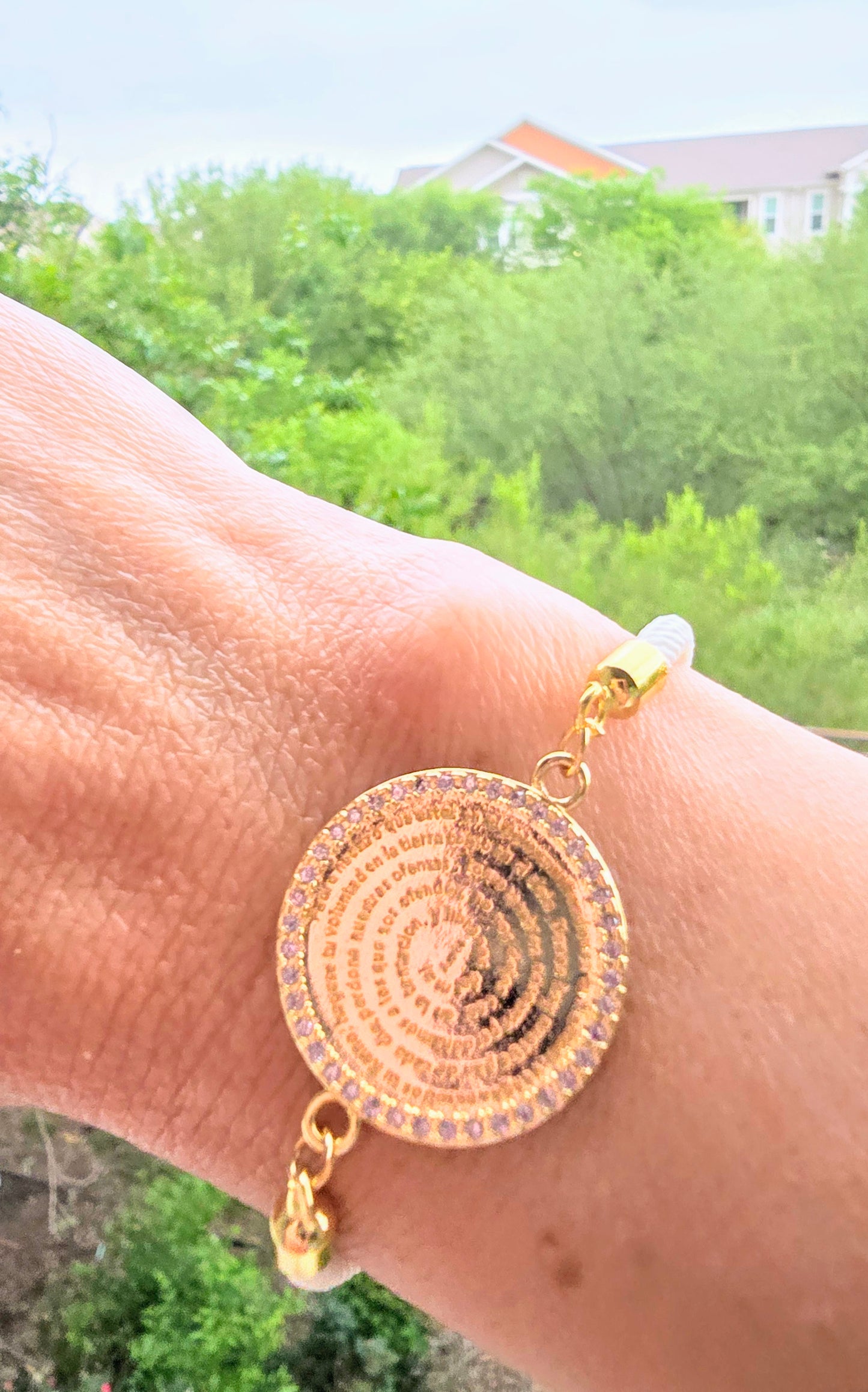 BEIGE OUR FATHER BRACELET
