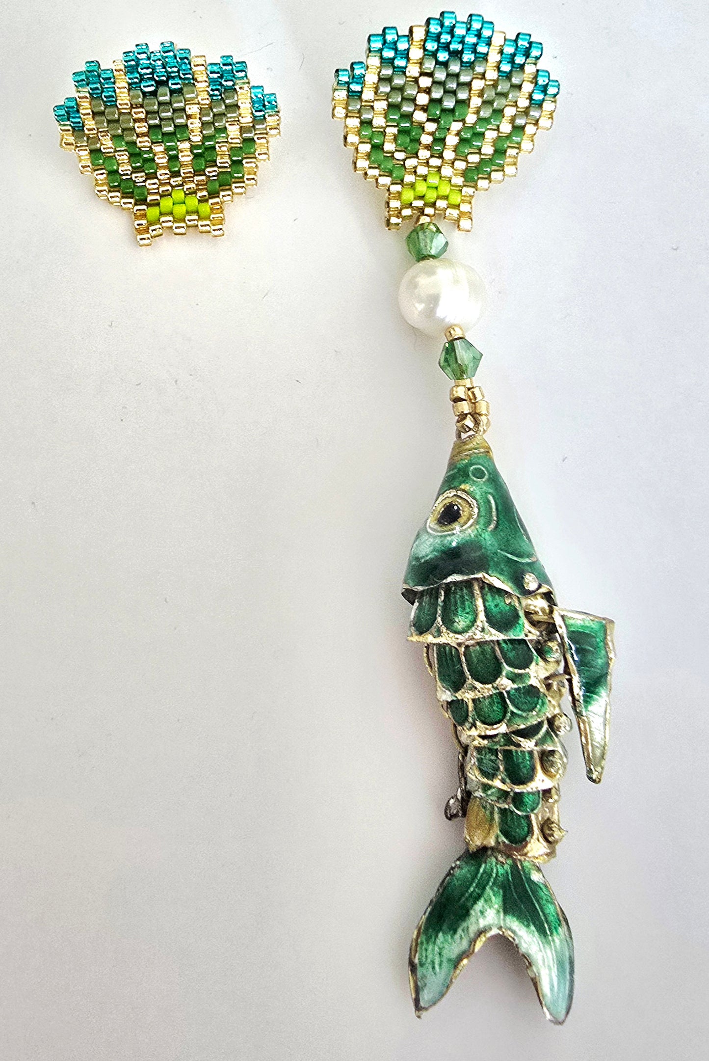 GREEN MERMAID SET EARRINGS