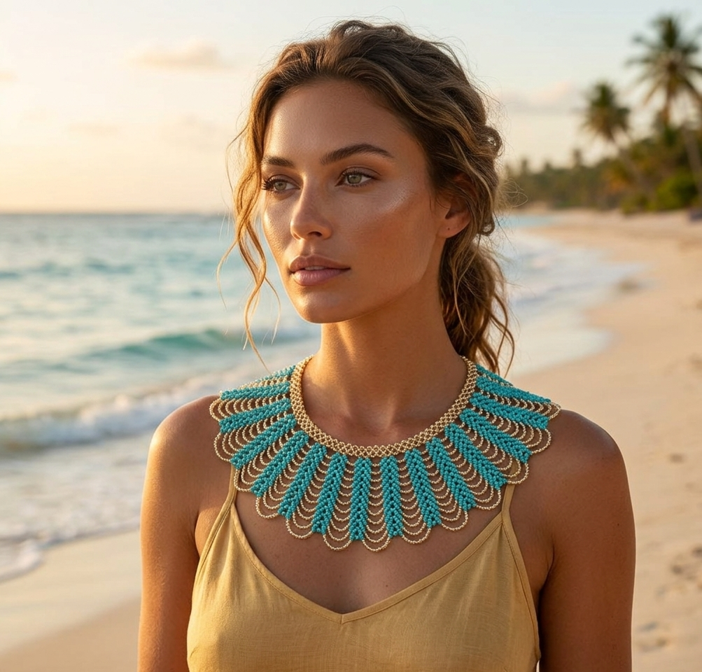 PARADISE BEADS NECKLACE TURQUOISE