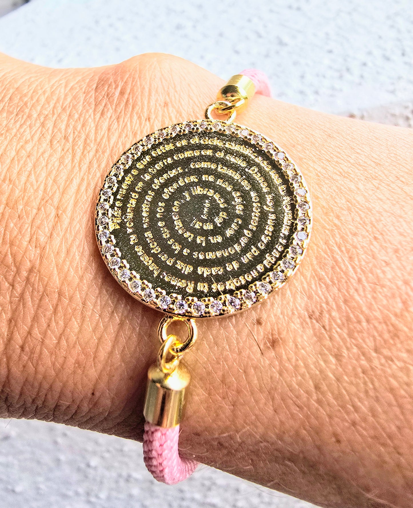OUR FATHER PRAYER PINK BRACELET