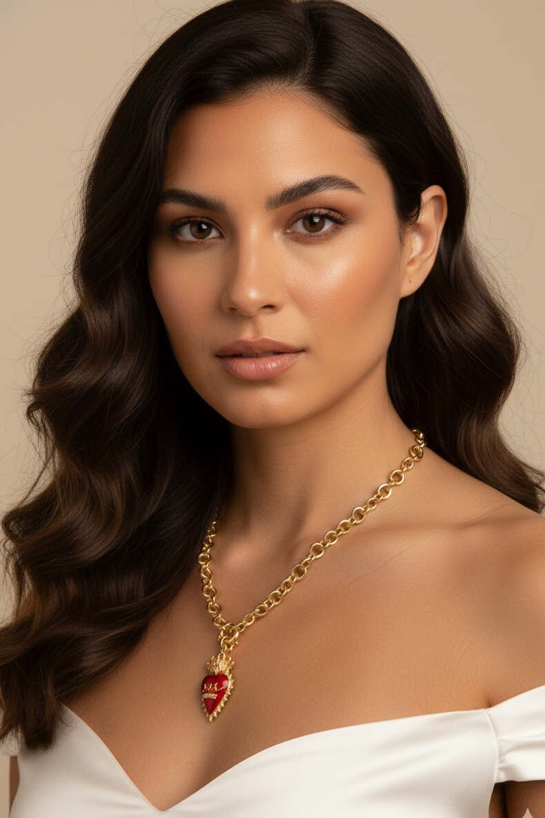 SACRED CROWN HEART NECKLACE