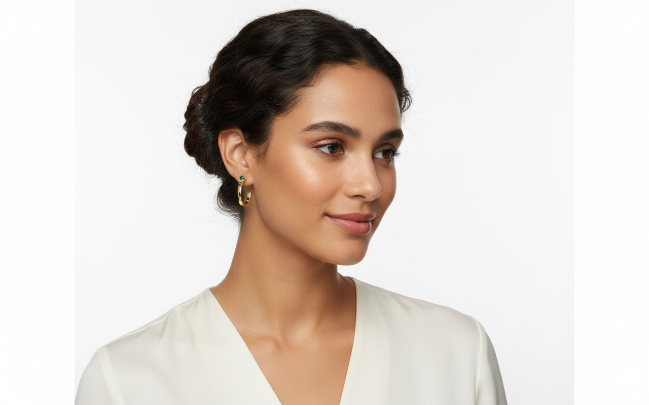 EMERALDS HOOPS
