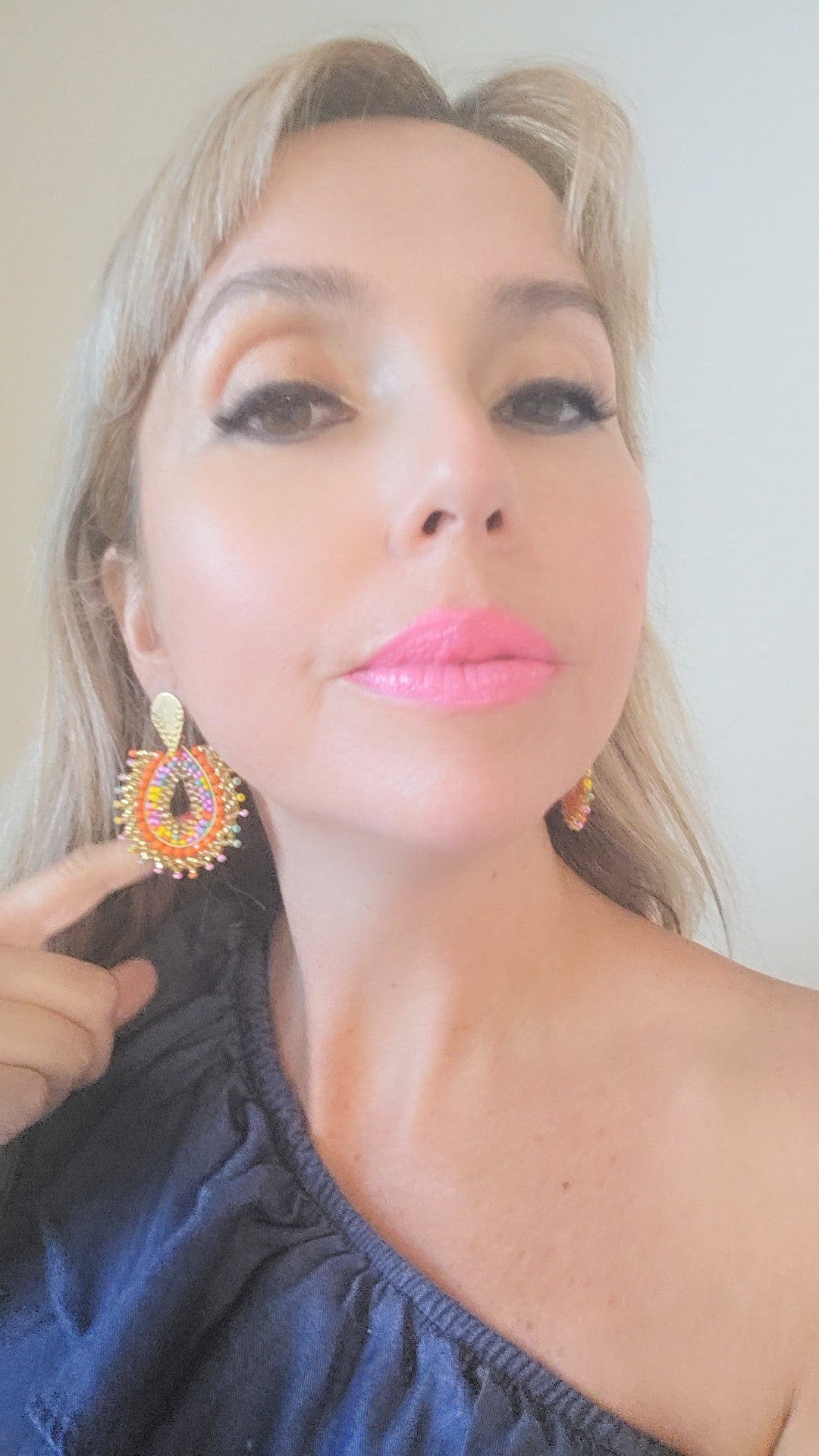 FIESTA ORANGE BEADED EARRINGS