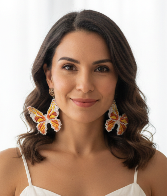 MATILDE BUTTERFLIES BEADED EARRINGS
