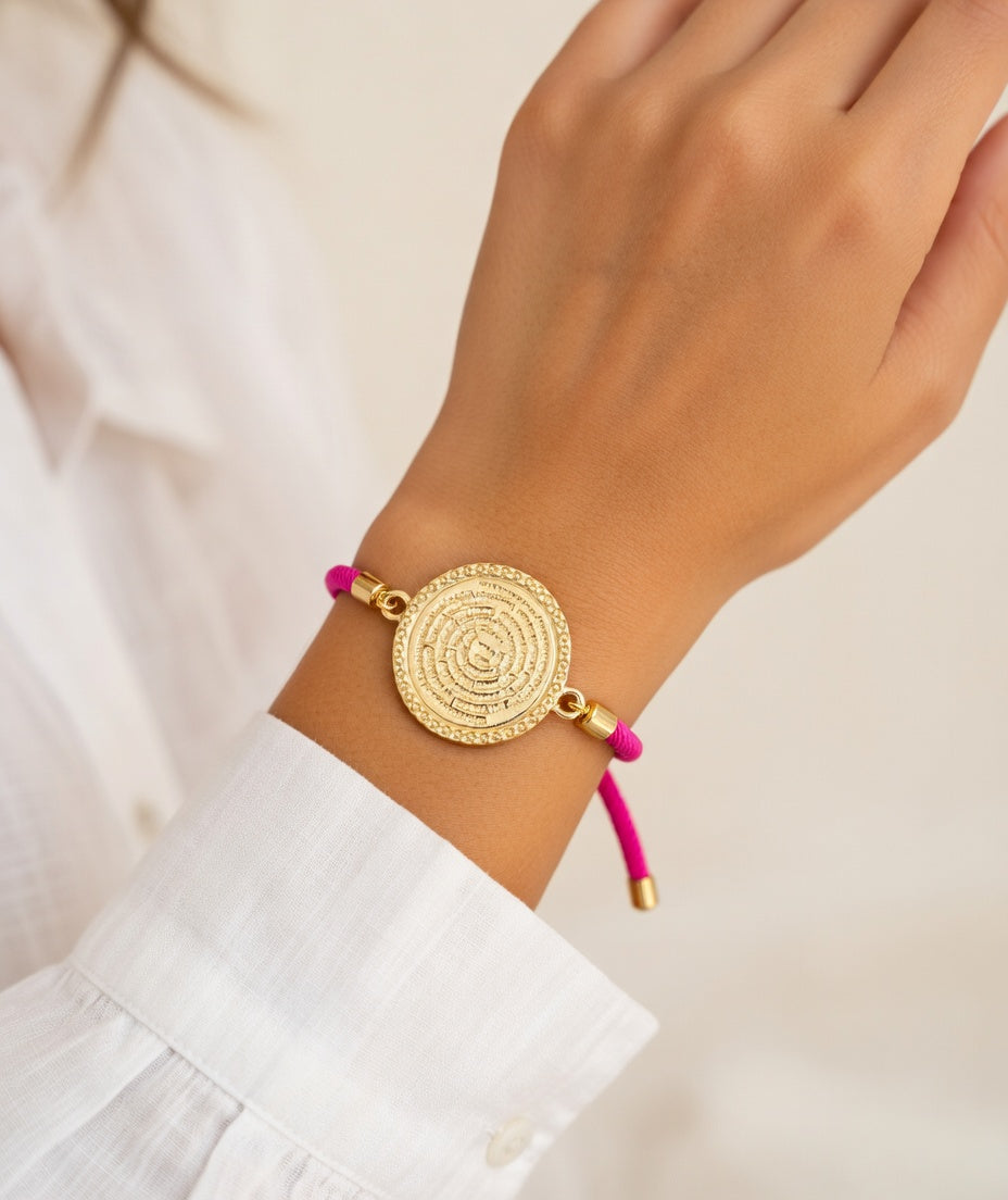 OUR FATHER PRAYER BRACELET MAGENTA