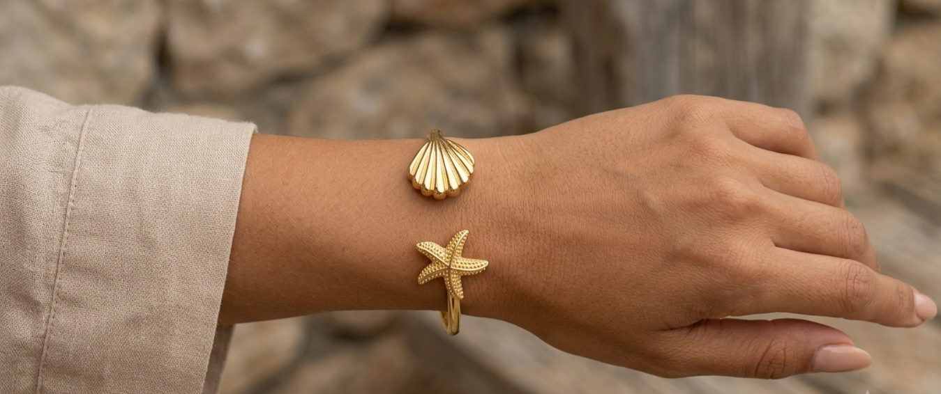 STARFISH & SHELL CUFF