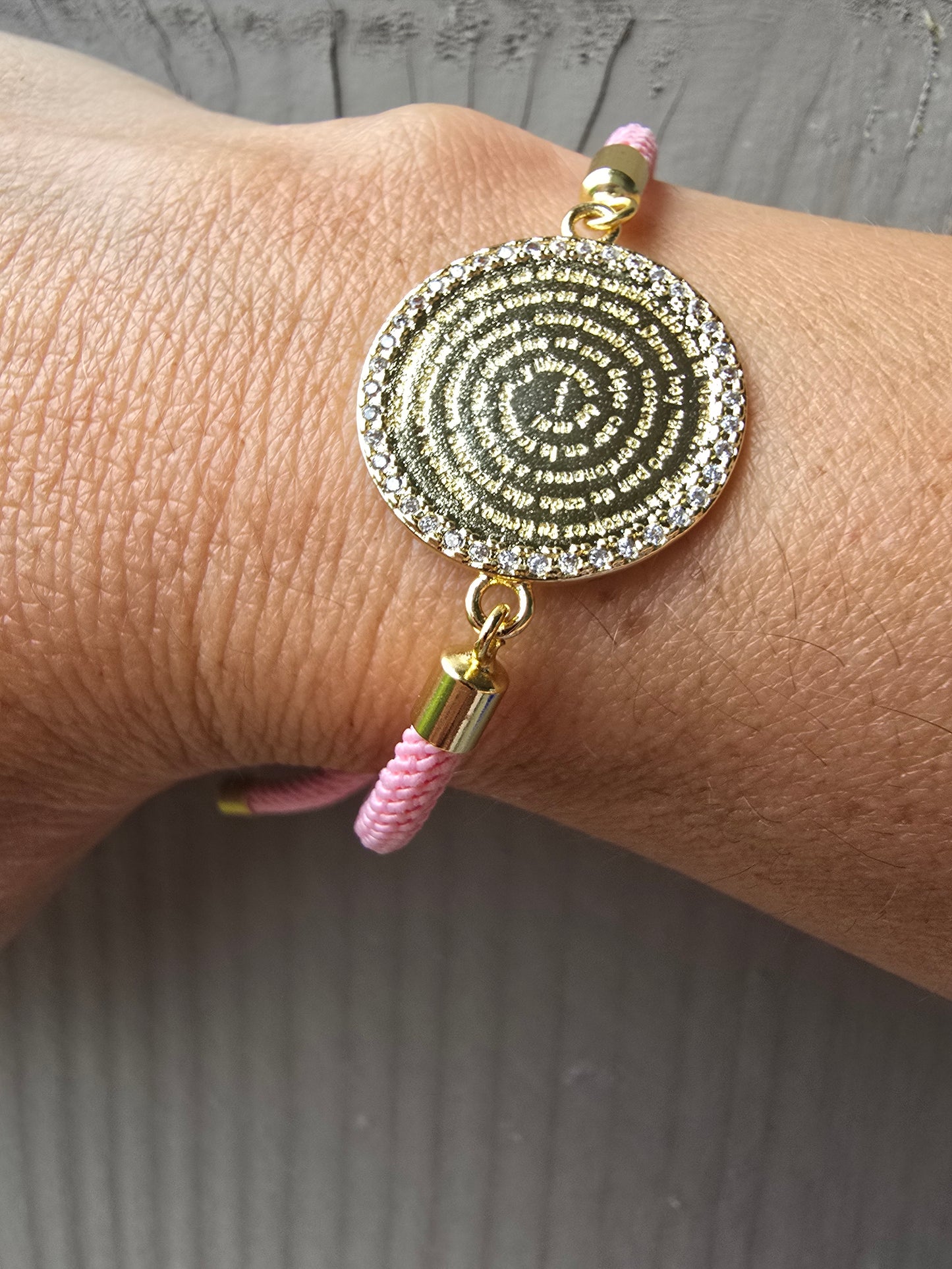 OUR FATHER PRAYER PINK BRACELET