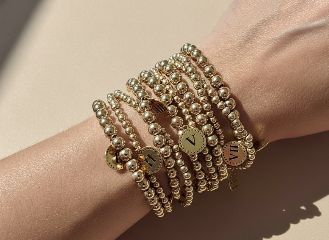 10 COMMANDMENTS GOLD BEADS BRACELETS