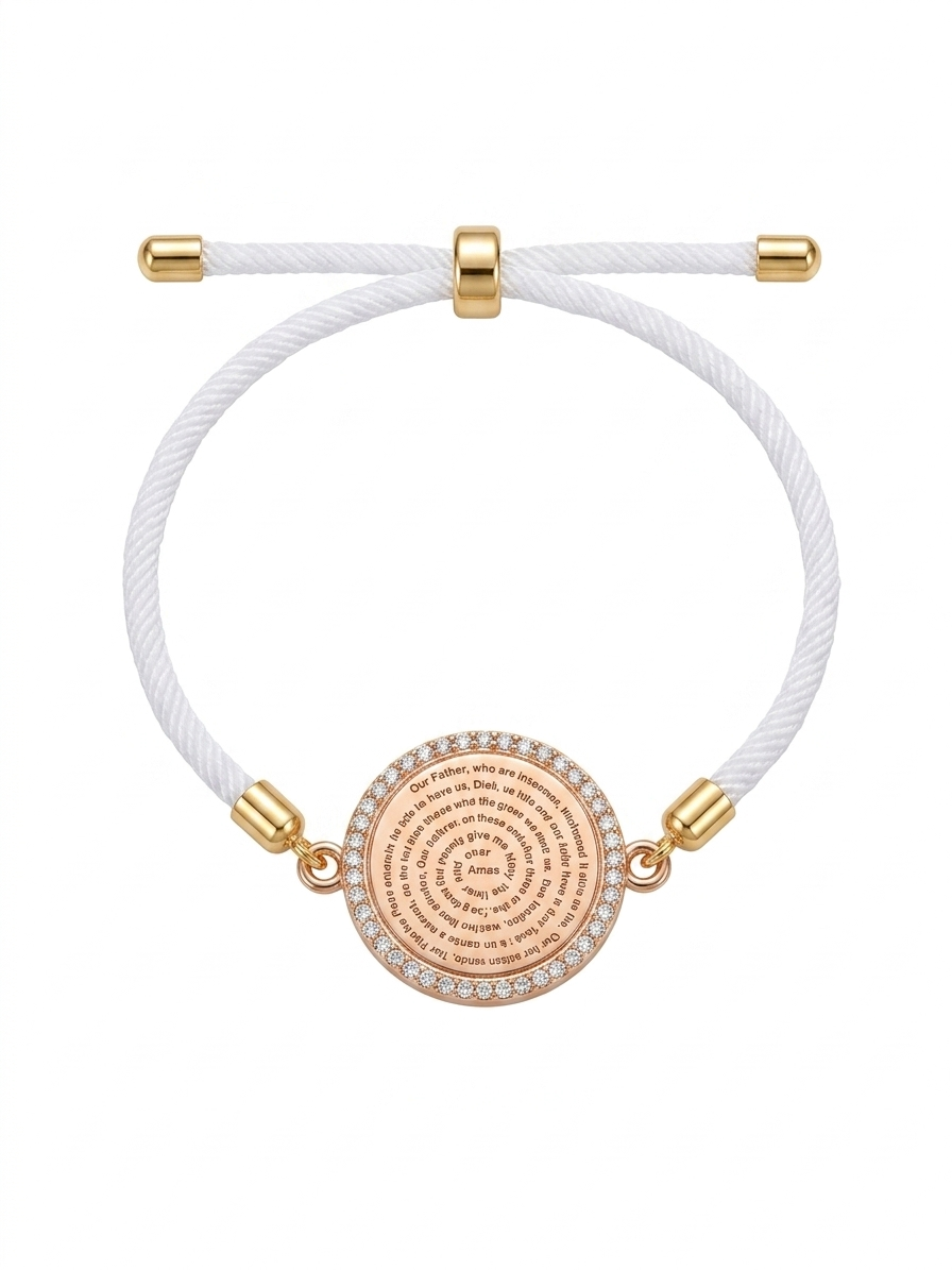OUR FATHER PRAYER BRACELET WHITE