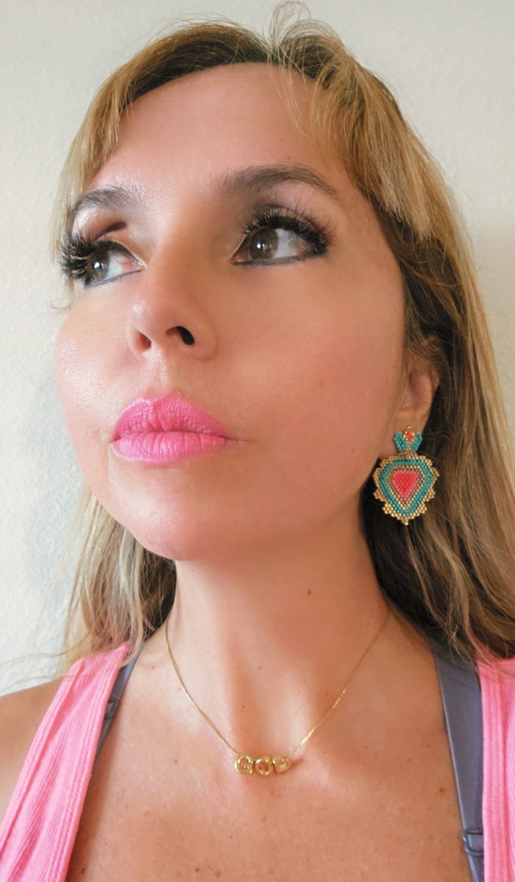 SACRED HEART MIYUKI BEADED EARRINGS