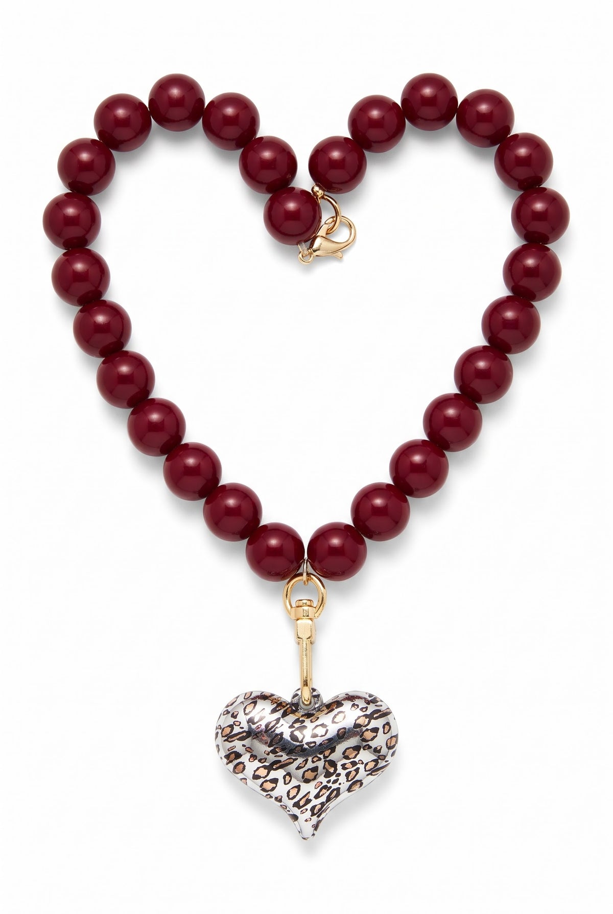 BURGUNDY WILD HEART NECKLACE