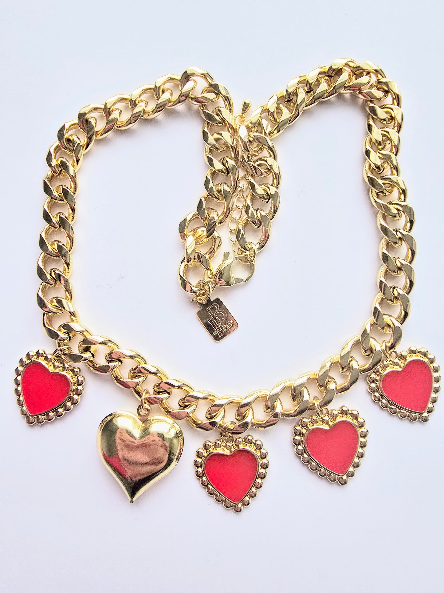 PARIS RED HEARTS NECKLACE