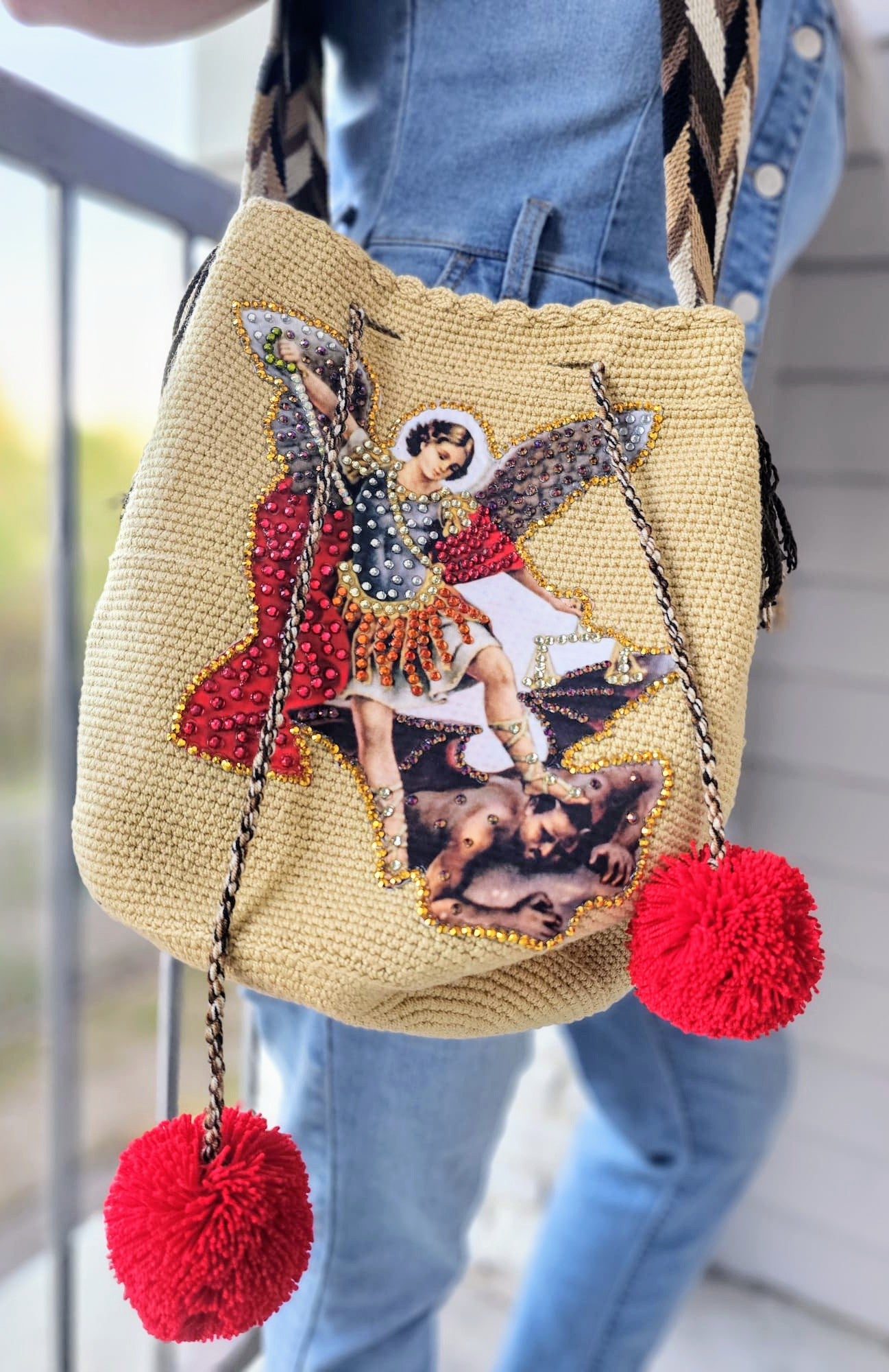 ST MICHAEL WAYU BEADED BAG