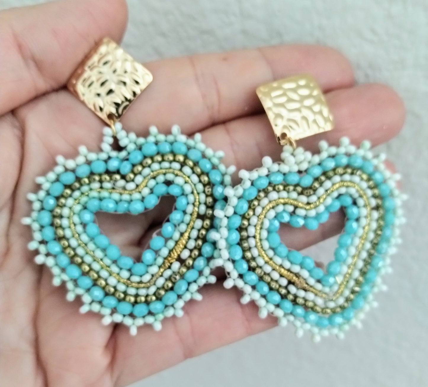 JULIETH HEART BEADED EARRINGS