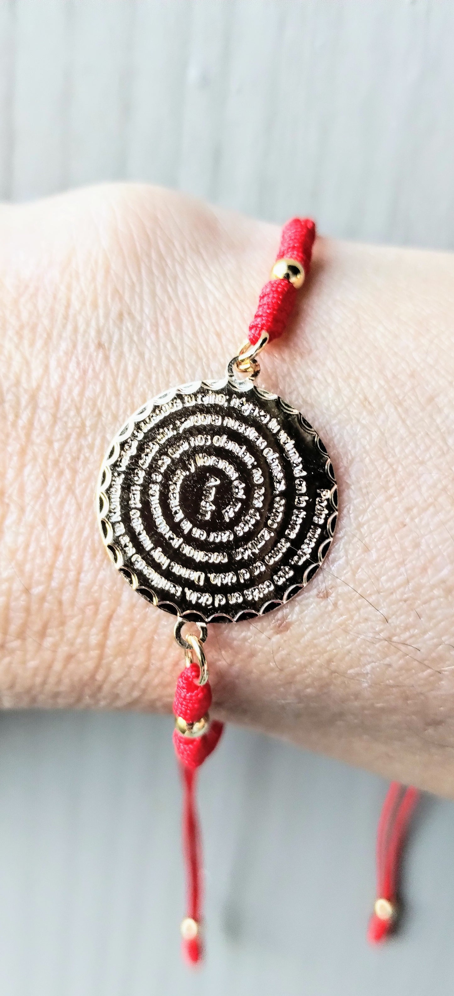 OUR FATHER PRAYER BRACELET THREAD RED