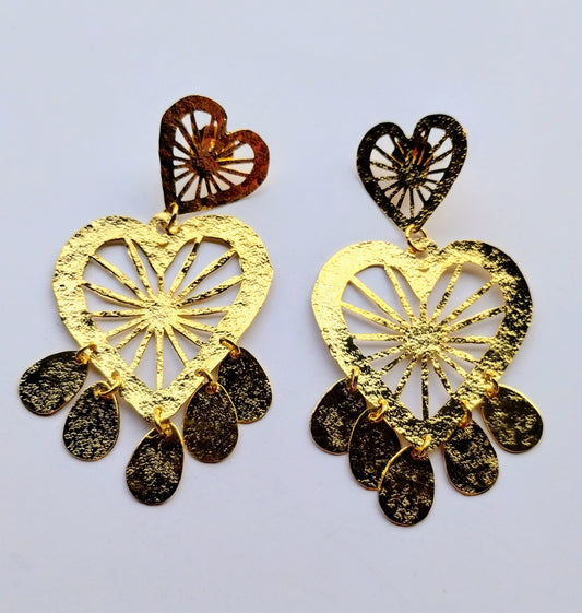 GOLDEN HEART EARRINGS