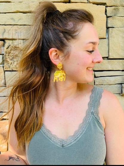 MAMA & BABY ELEPHANTS GOLD EARRINGS