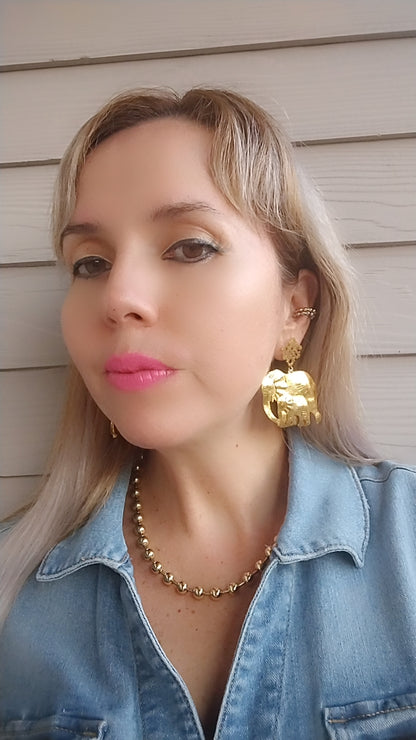 MAMA & BABY ELEPHANTS GOLD EARRINGS