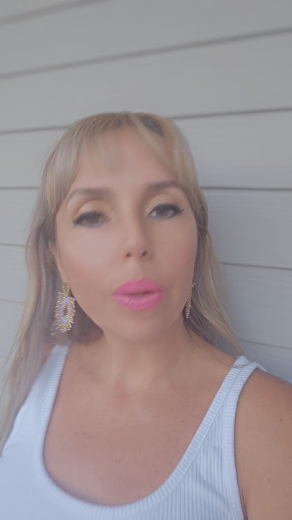 LILA BEADED EARRINGS