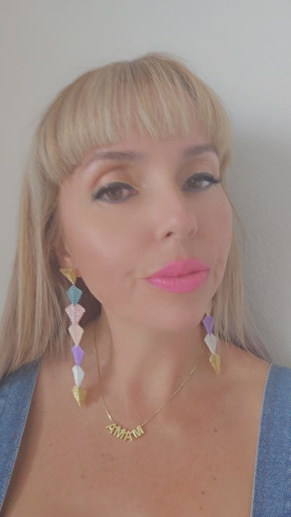 COLORFUL MIYUKI DIAMONDS EARRINGS