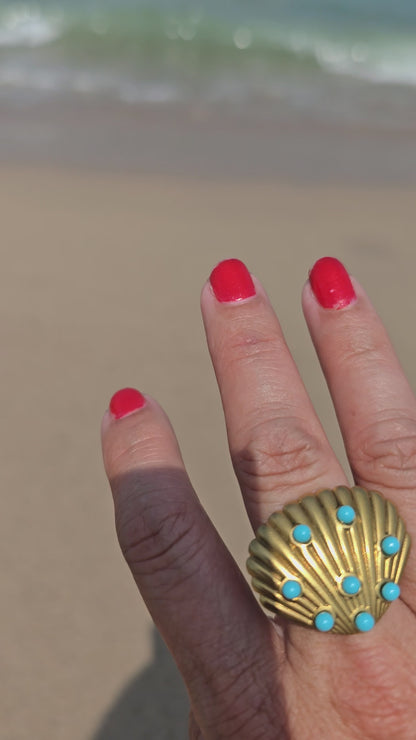 TURQUOISE SHELL RING