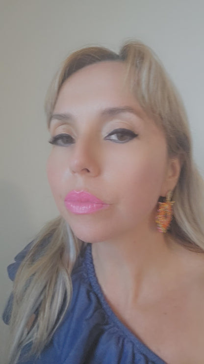 FIESTA ORANGE BEADED EARRINGS