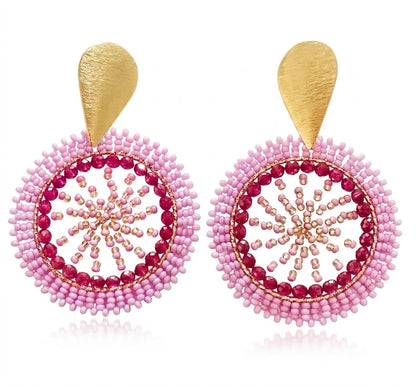 JAIPUR SUN MANDALA BEADED EARRINGS