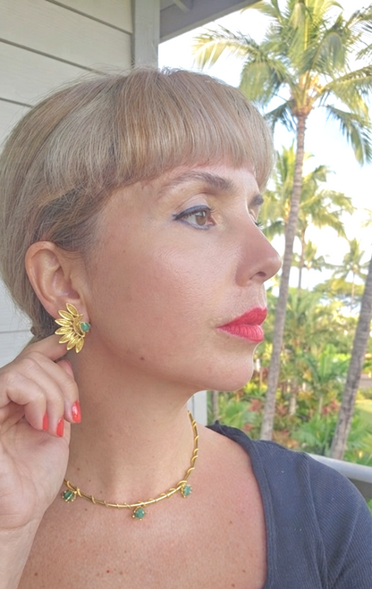 GODDESS EMERALDS STUDS