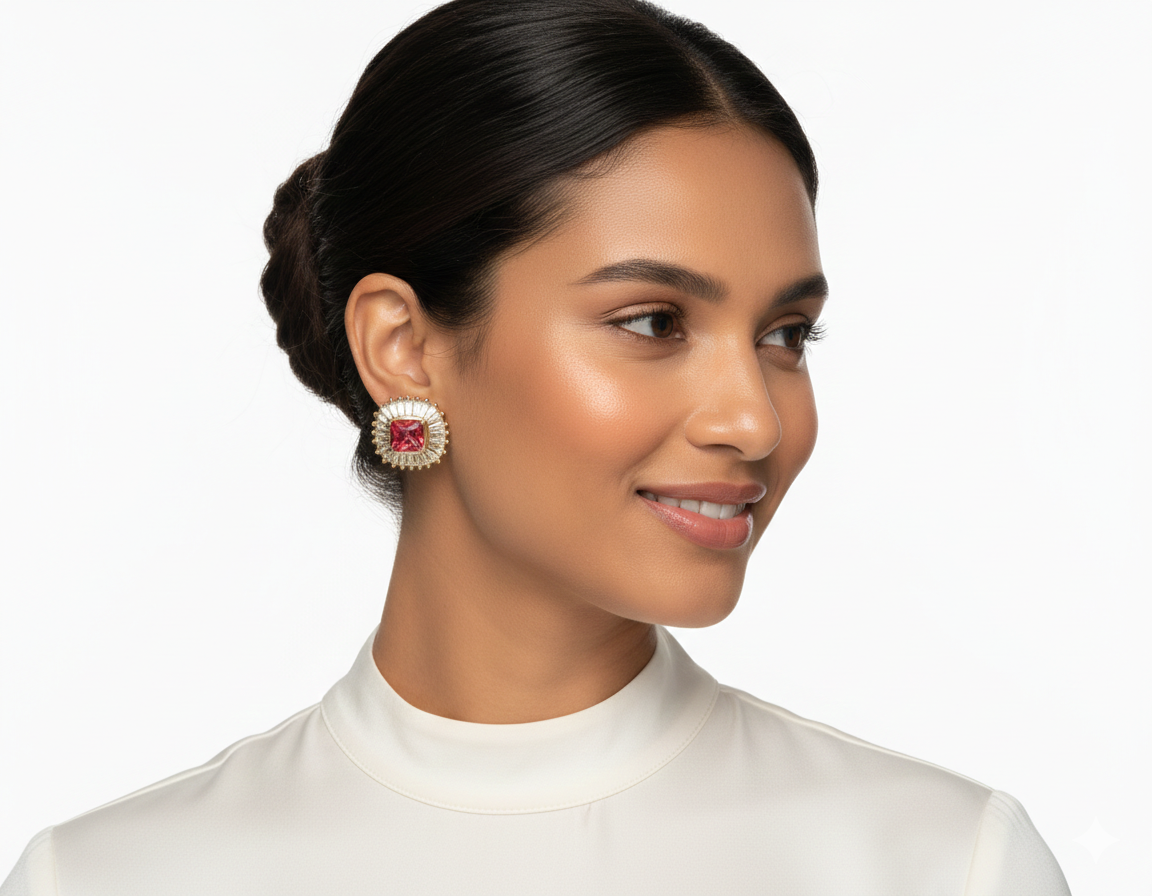 RED CLIP-ON EARRINGS