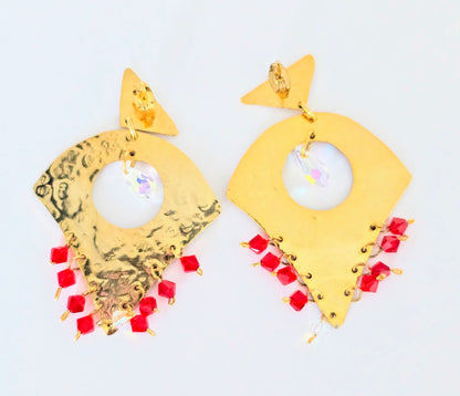 VENICE RED CRYSTAL EARRINGS