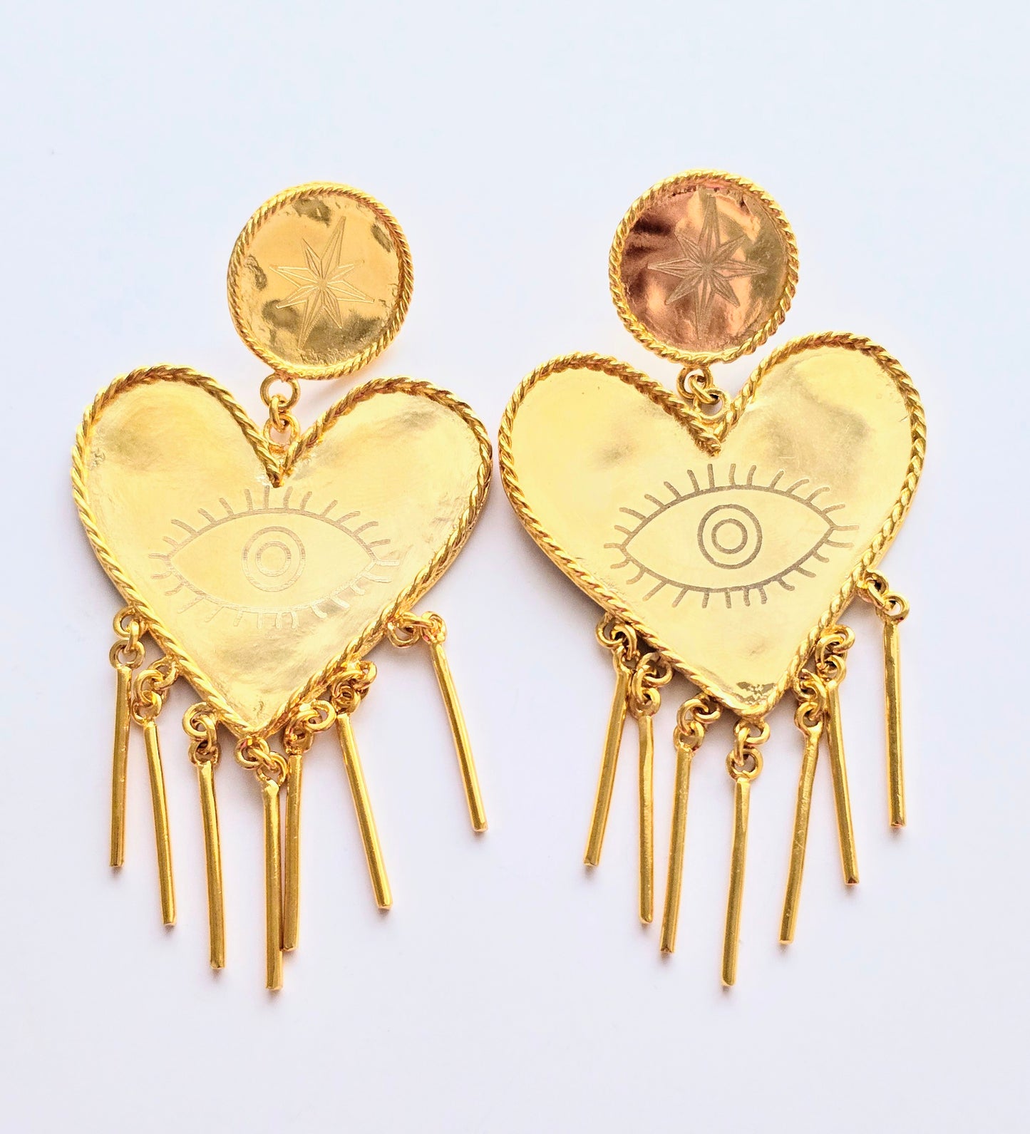 ONLY GOOD VIBES HEART EARRINGS