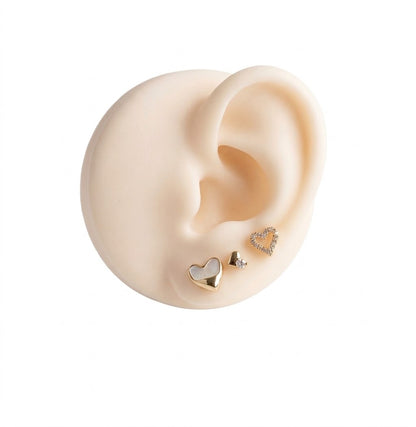 3 WHITE HEARTS SET