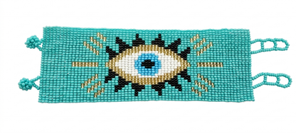 EYE TEAL BEADED BRACELET