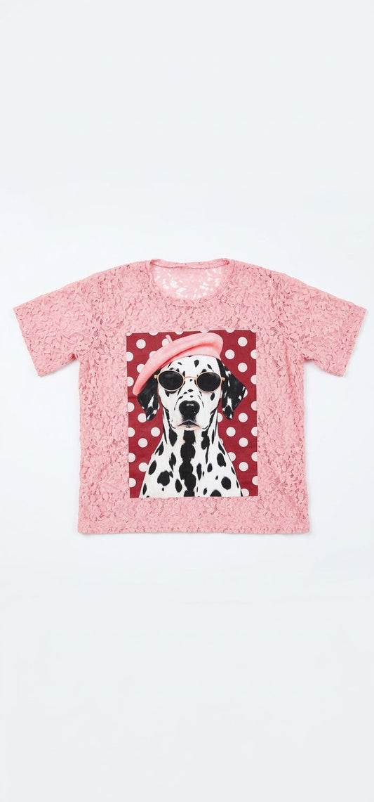 PINK DALMATIAN BLOUSE