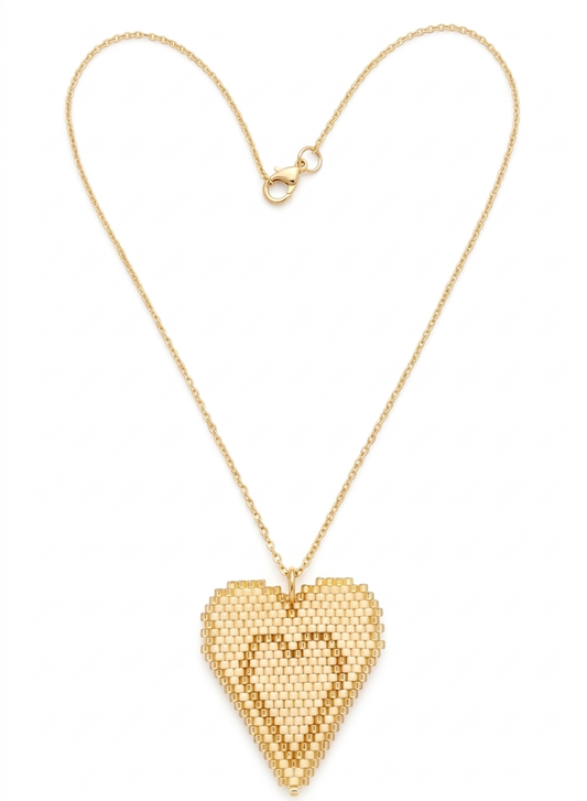 WHITE HEART MIYUKI NECKLACE