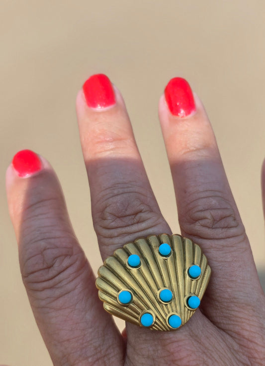 TURQUOISE SHELL RING