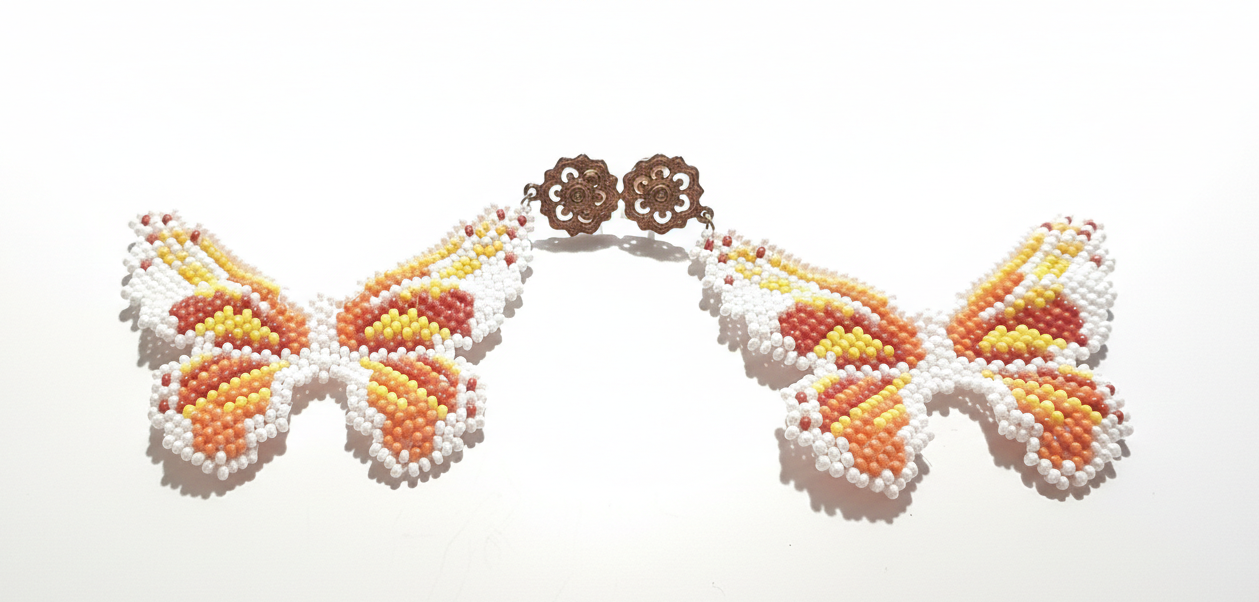 MATILDE BUTTERFLIES BEADED EARRINGS