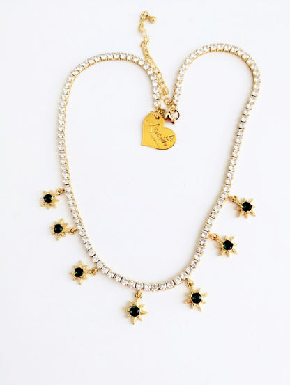 ADELE 7 GREEN CRYSTALS NECKLACE