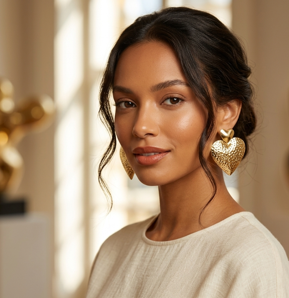 CHUNKY HEARTS EARRINGS