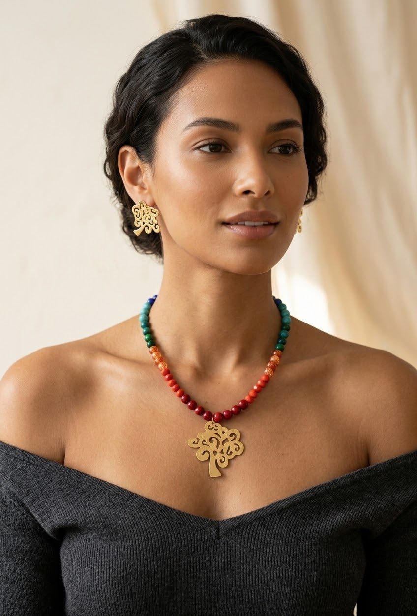 CHAKRAS TREE OF LIFE NECKLACE SET