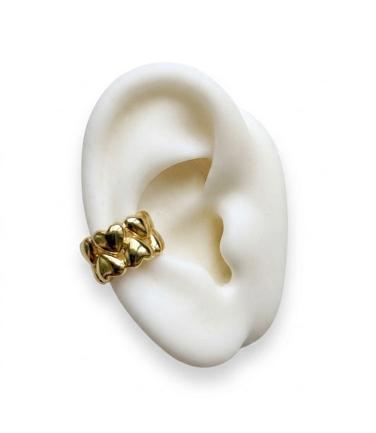 LUCY DOUBLE HEARTS GOLD EARCUFF