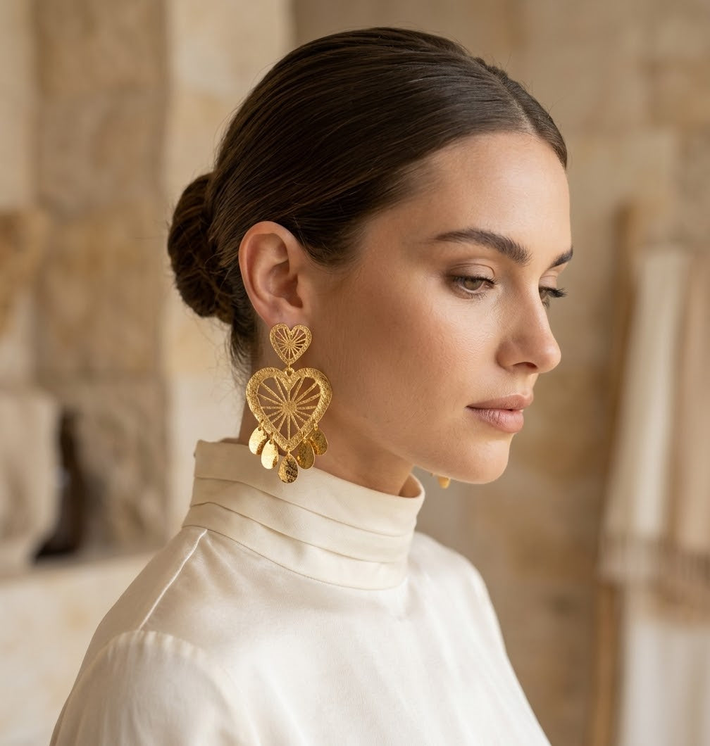 GOLDEN HEART EARRINGS