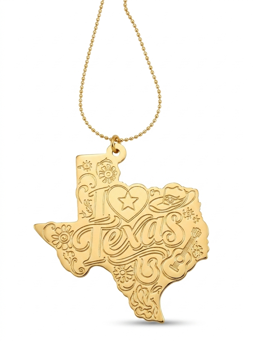 TEXAS MAP NECKLACE